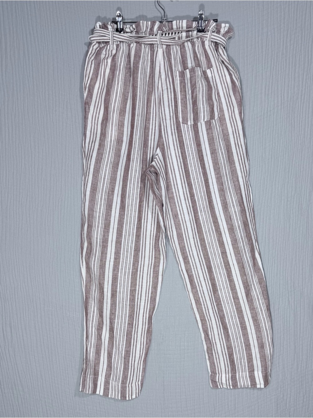 🐚 NWOT Lemlem x H&M | 100% Linen Striped Pants | Coastal Boho | size M - Picture 3 of 6
